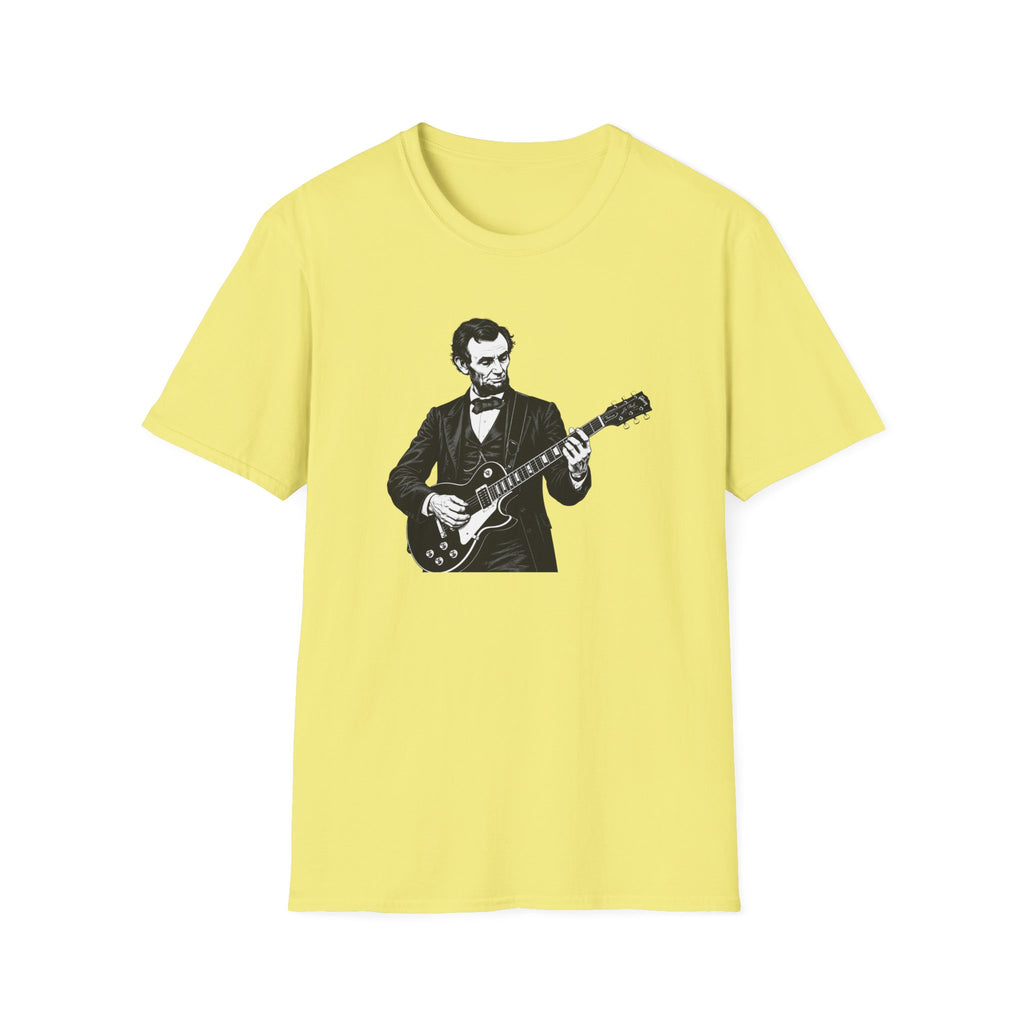 250 Years Rocking Liberty – Abraham Lincoln Guitar T-Shirt
