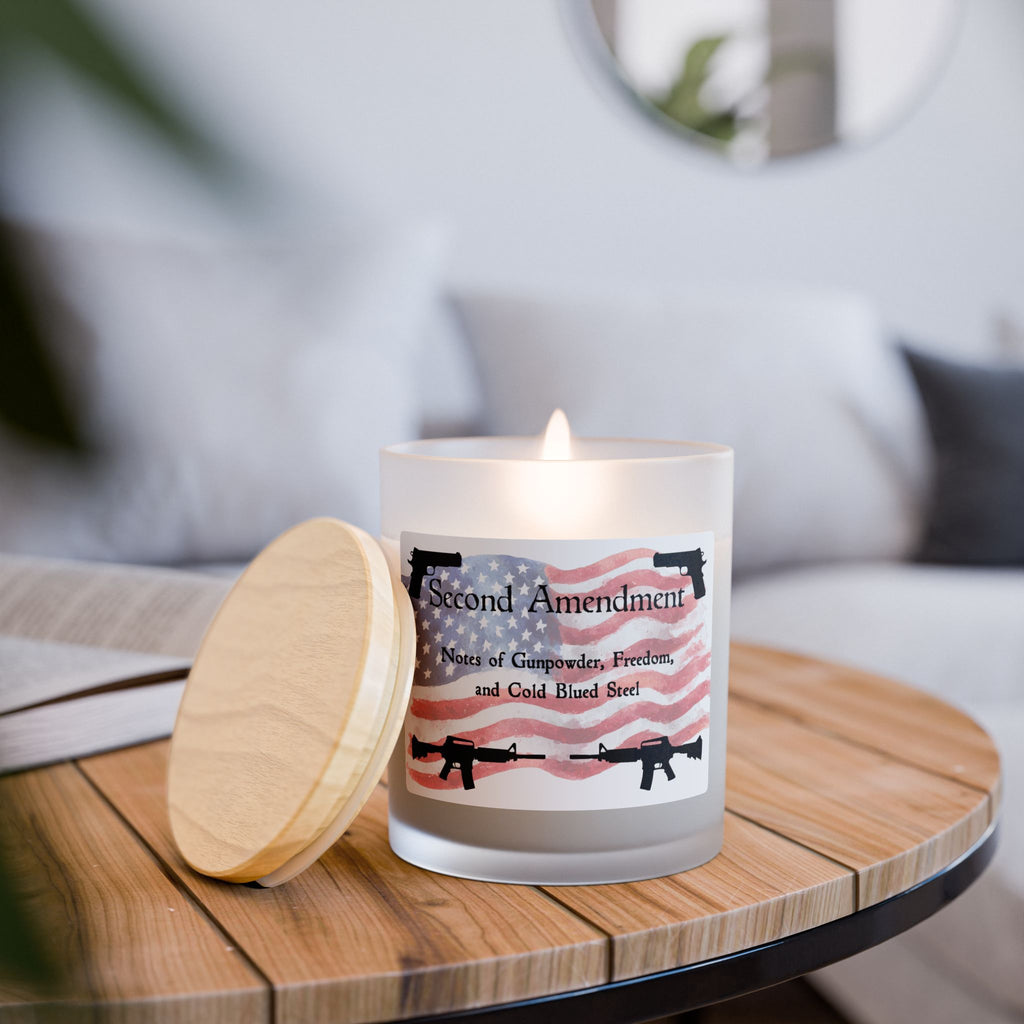Second Amendment Candle – Funny Conservative Gag Gift | Fraser Fir Wooden Wick Candle | Patriotic Gift for Him, Dad, Veterans
