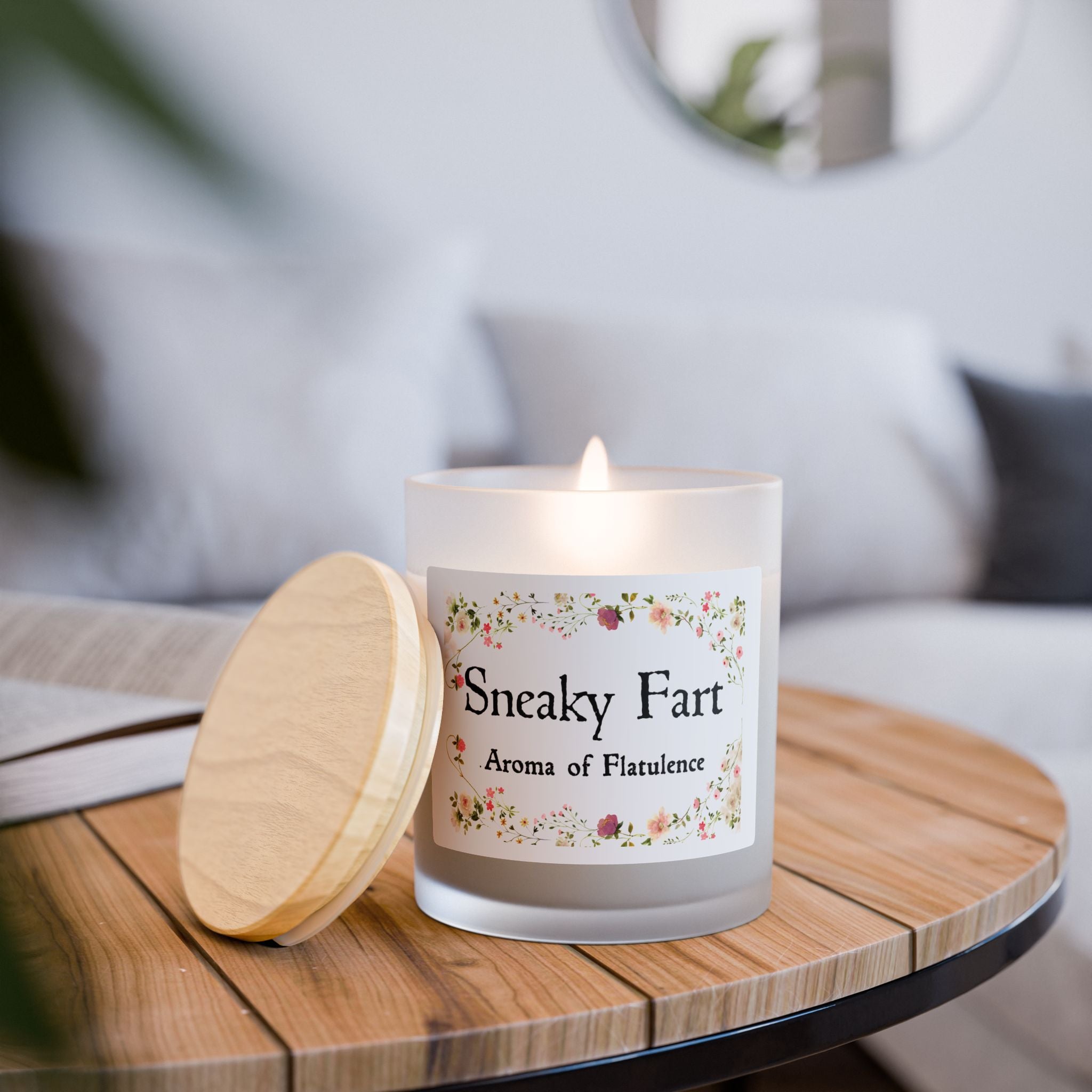 Sneaky Fart Candle – Funny Gag Gift | Blackberry Vanilla Wooden Wick Candle | Coconut Soy Wax for White Elephant & Birthdays