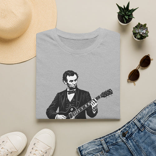 250 Years Rocking Liberty – Abraham Lincoln Guitar T-Shirt