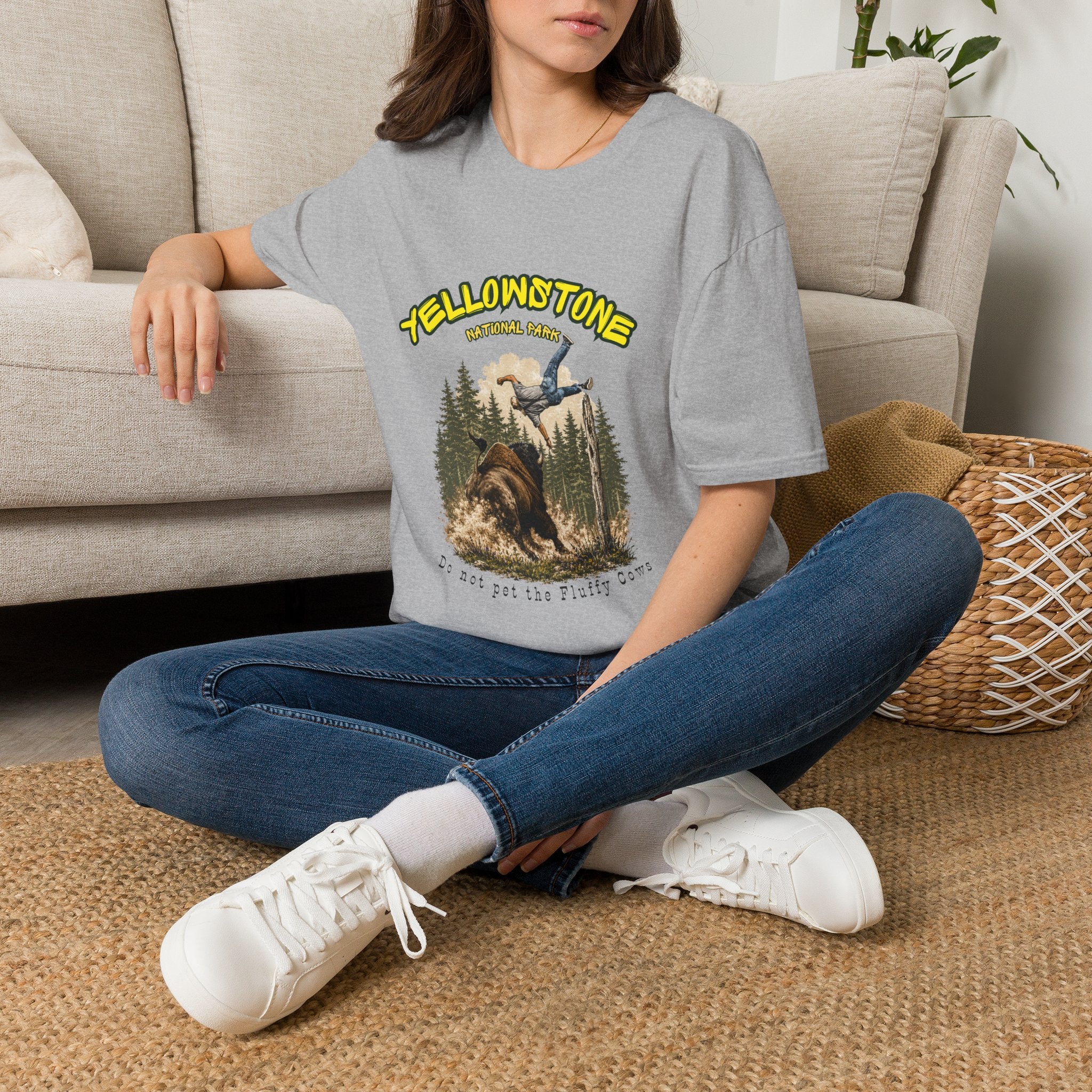 Yellowstone National Park Funny Bison T-Shirt | Do Not Pet the Fluffy Cows | National Park Humor Tee | Wildlife Safety Shirt | Tourist Gift