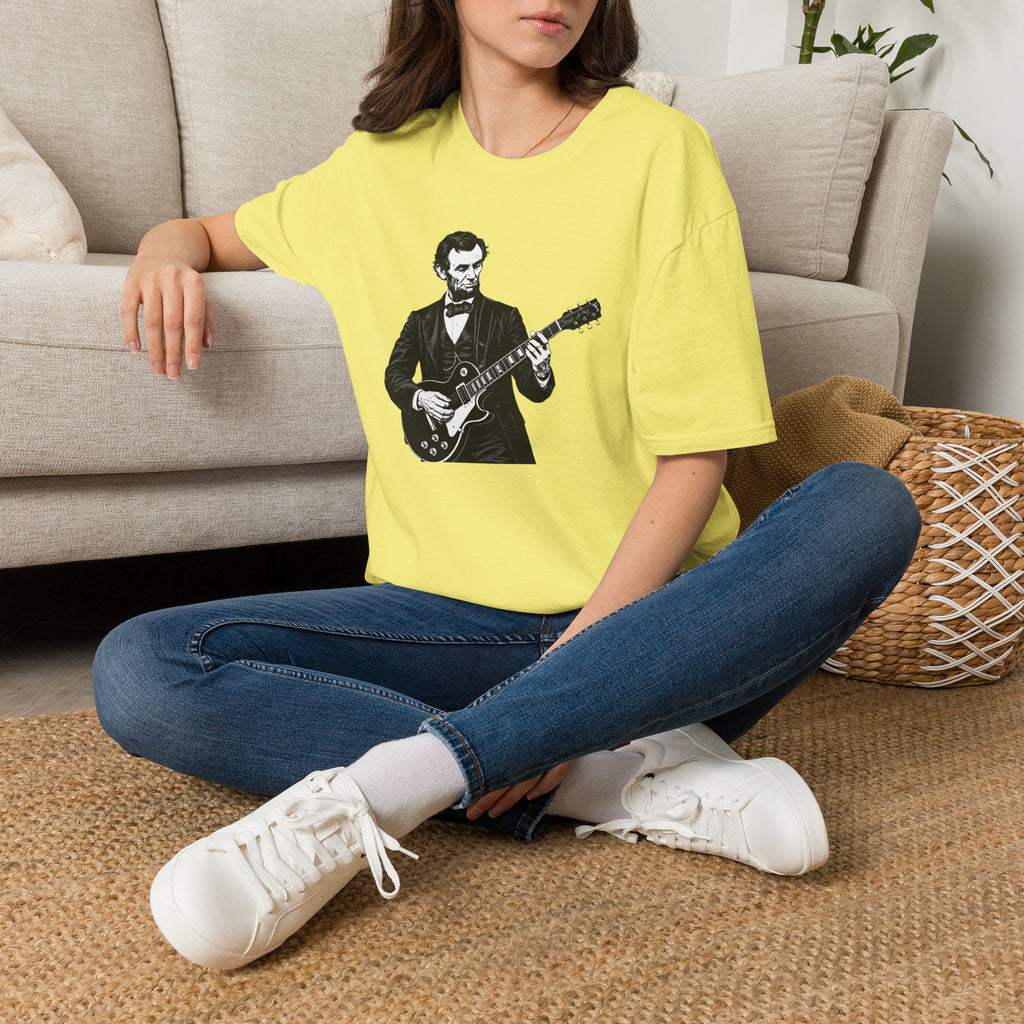 250 Years Rocking Liberty – Abraham Lincoln Guitar T-Shirt