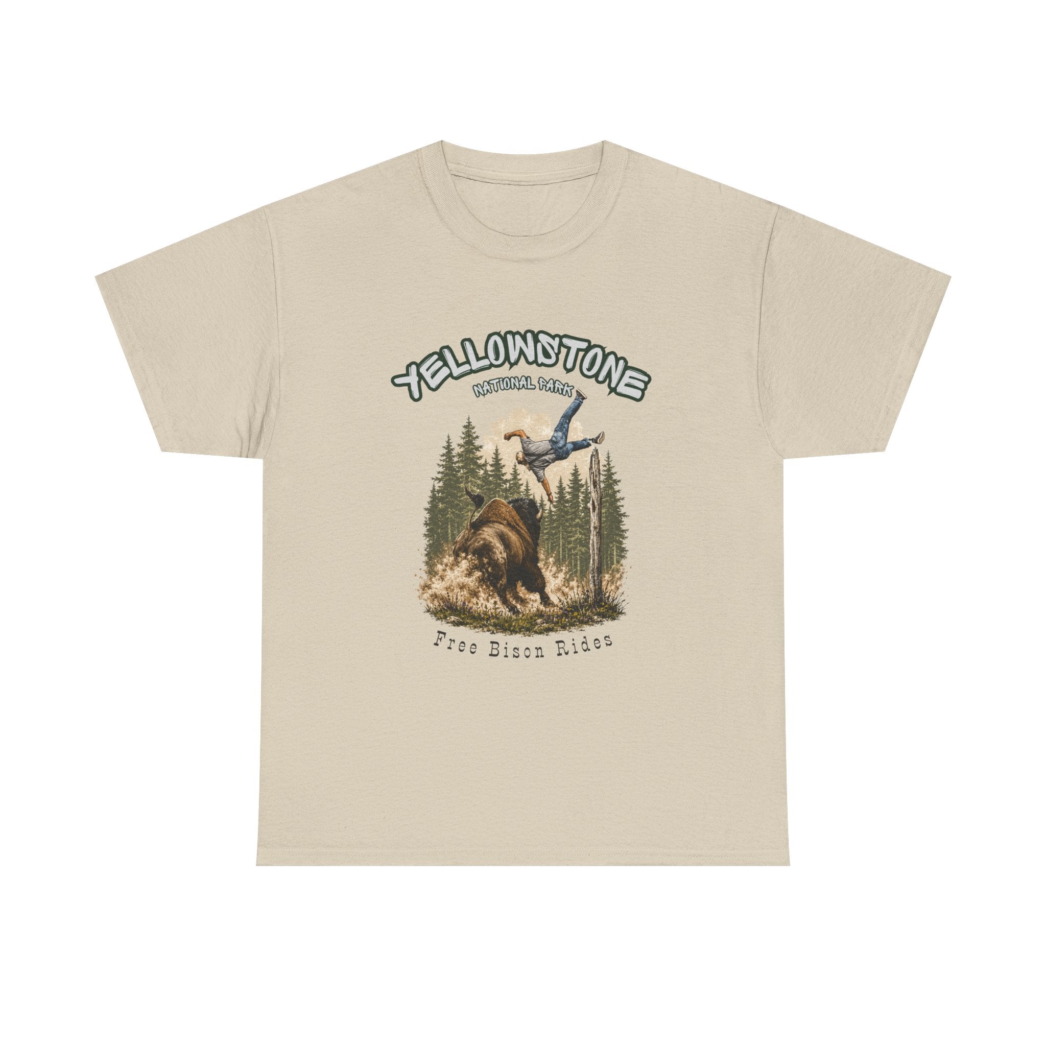 Yellowstone Free Bison Rides T-Shirt | Funny National Park Buffalo Tee