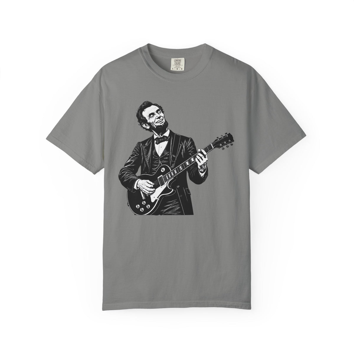 Abe Lincoln Playing Guitar T-Shirt – Funny Rock and Roll President Tee