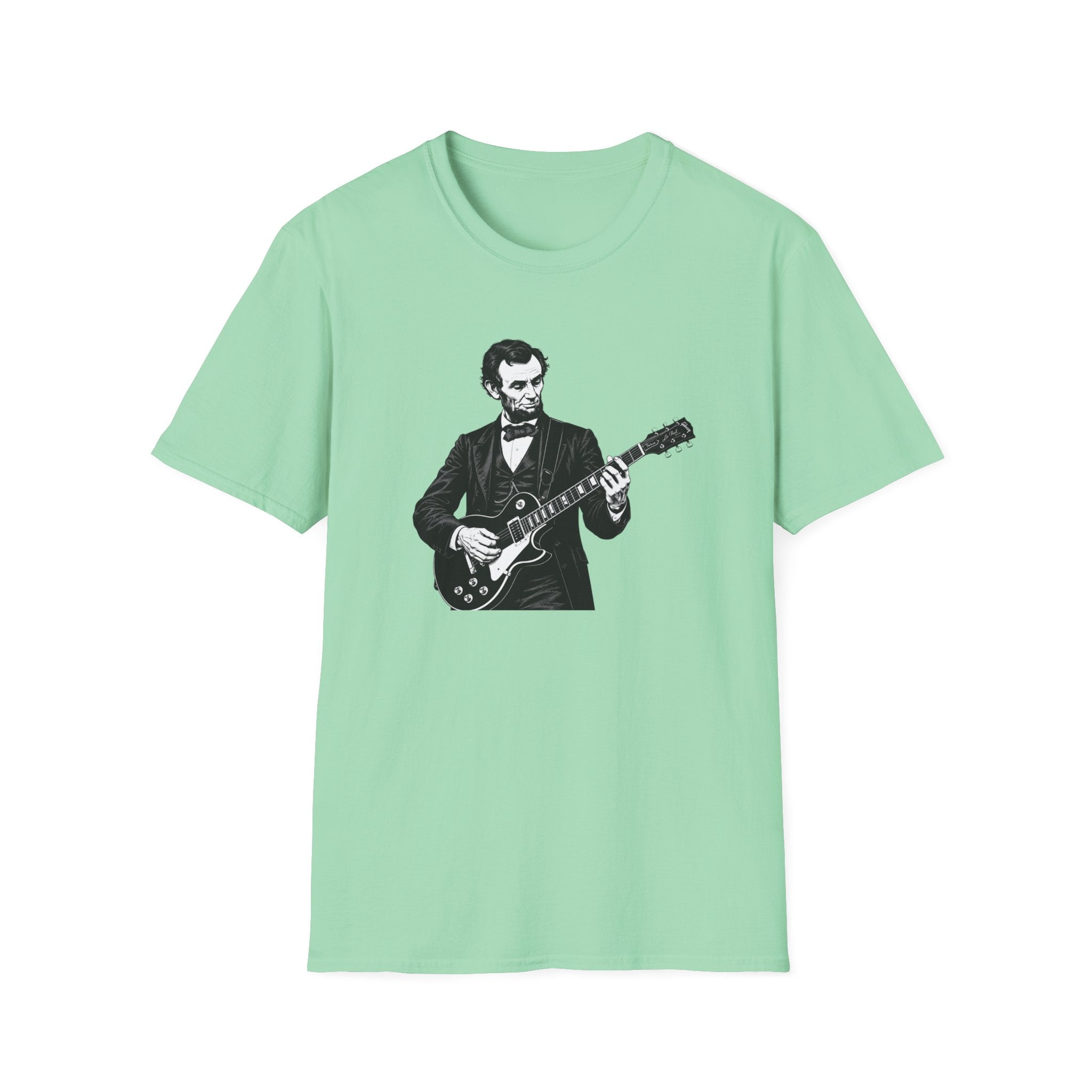 250 Years Rocking Liberty – Abraham Lincoln Guitar T-Shirt