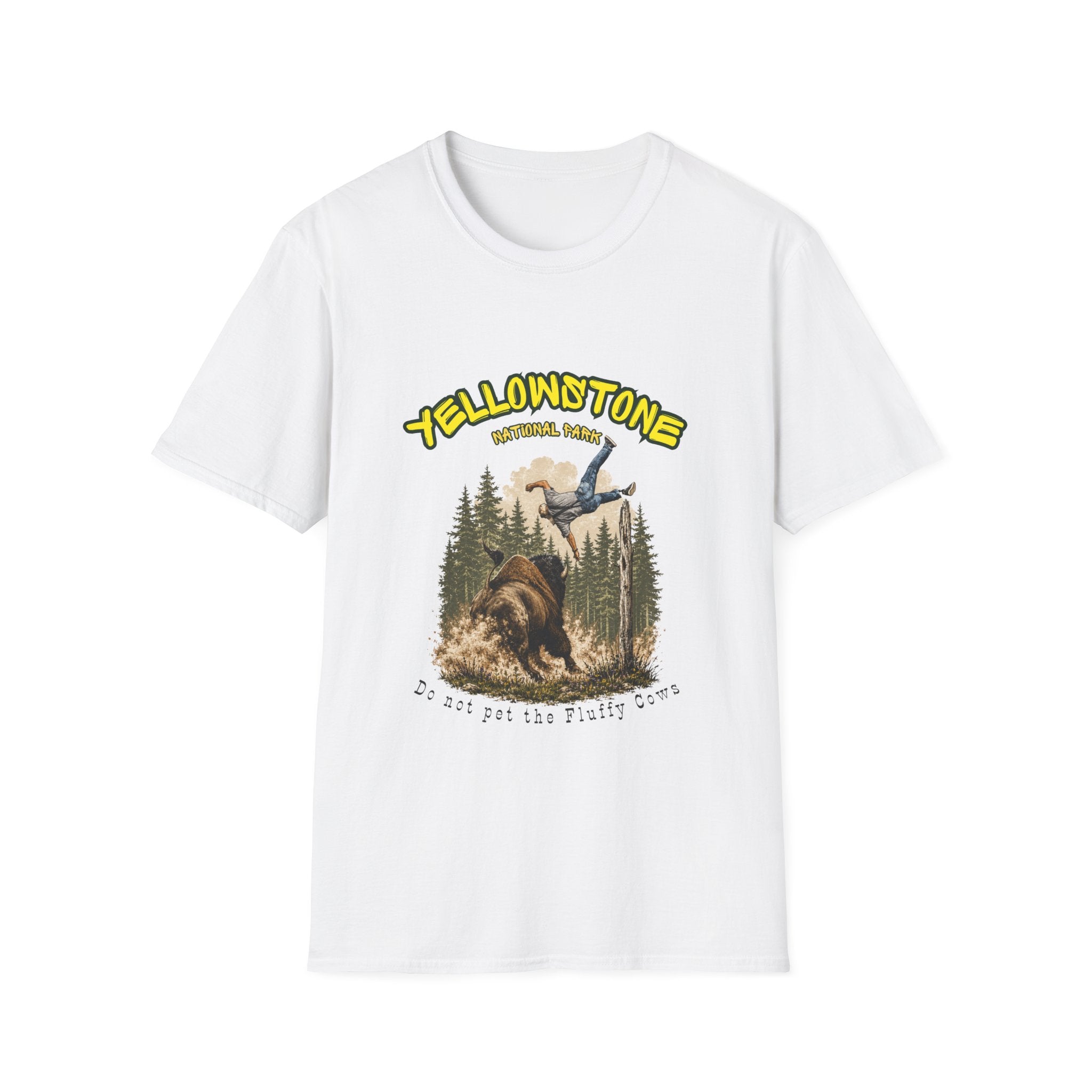 Yellowstone National Park Funny Bison T-Shirt | Do Not Pet the Fluffy Cows | National Park Humor Tee | Wildlife Safety Shirt | Tourist Gift