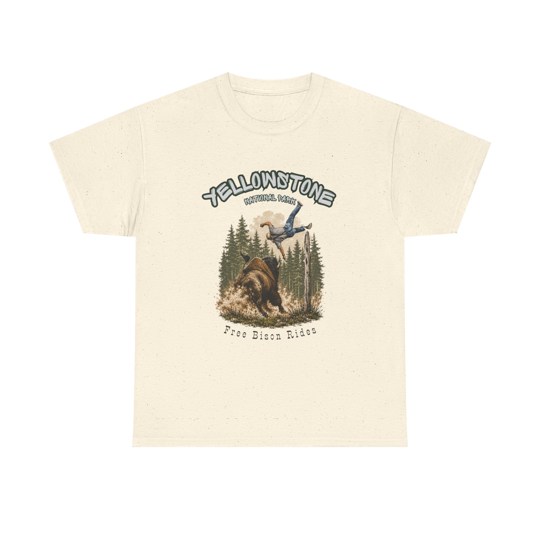 Yellowstone Free Bison Rides T-Shirt | Funny National Park Buffalo Tee