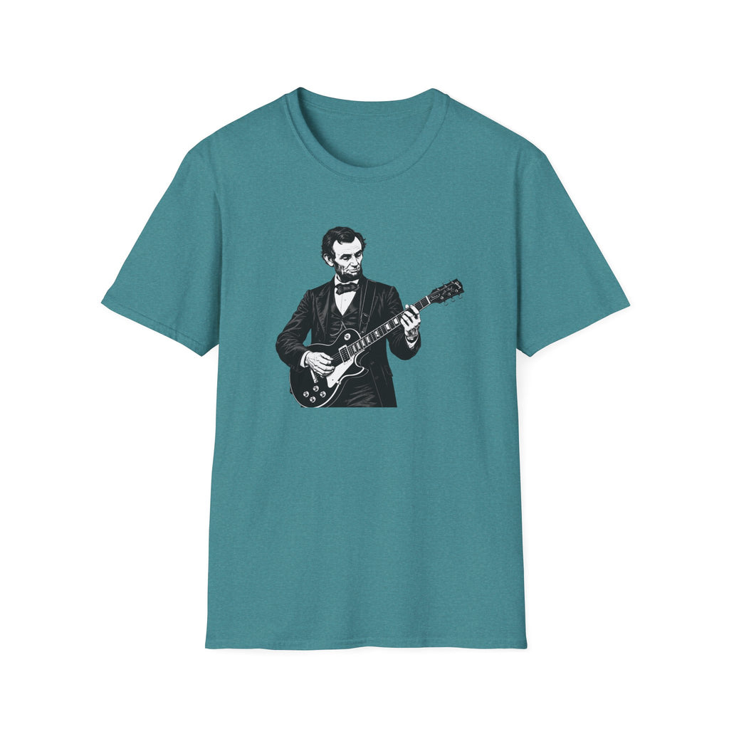 250 Years Rocking Liberty – Abraham Lincoln Guitar T-Shirt