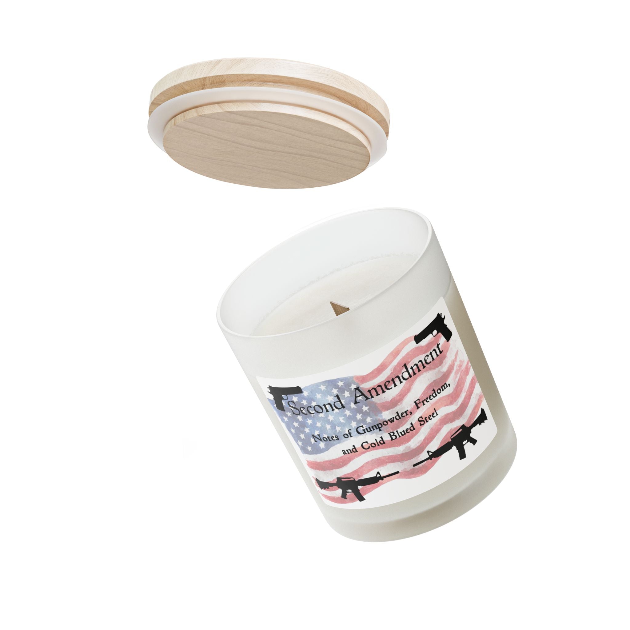 Second Amendment Candle – Funny Conservative Gag Gift | Fraser Fir Wooden Wick Candle | Patriotic Gift for Him, Dad, Veterans