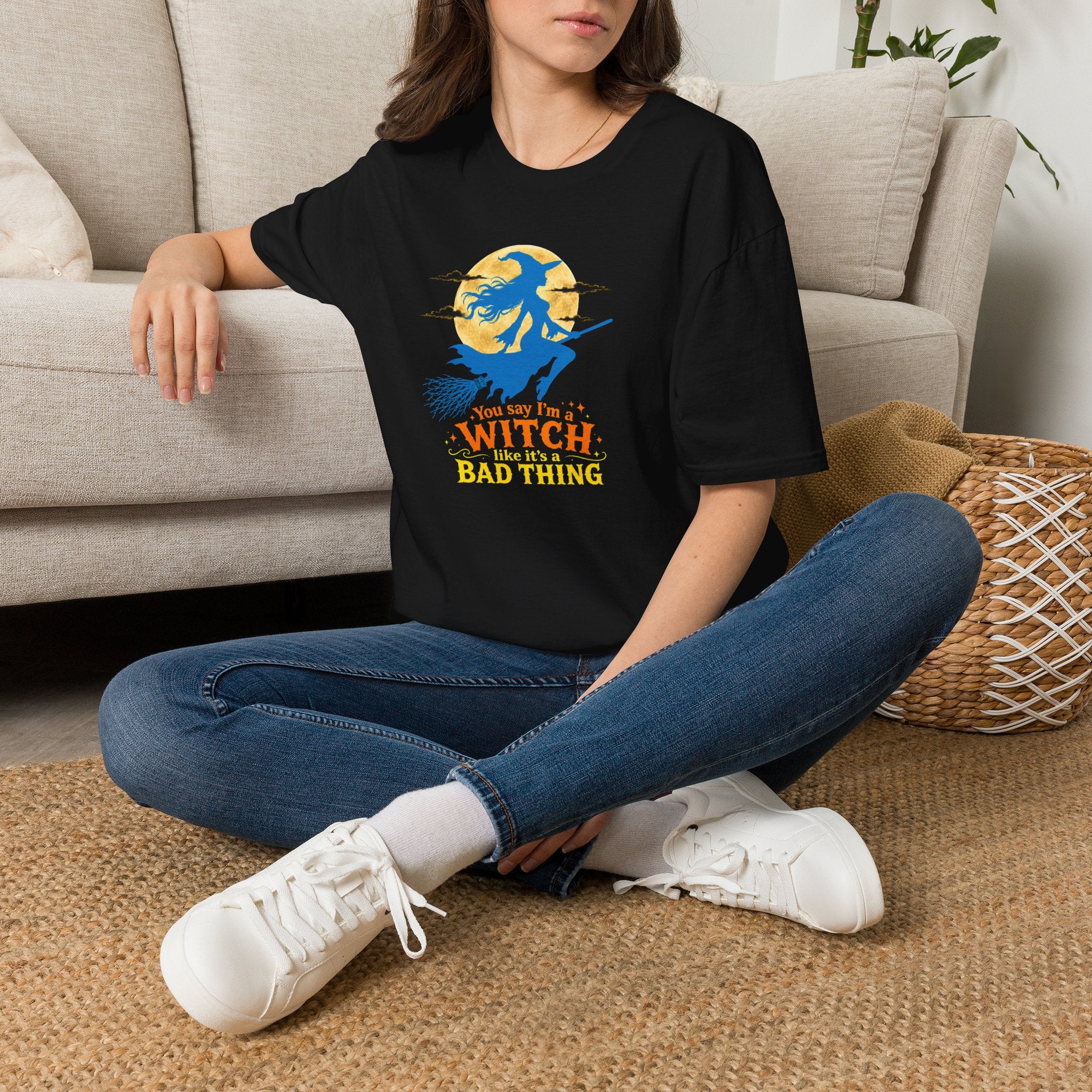 You Say I’m a Witch Halloween Tee – Cute Flying Witch Shirt