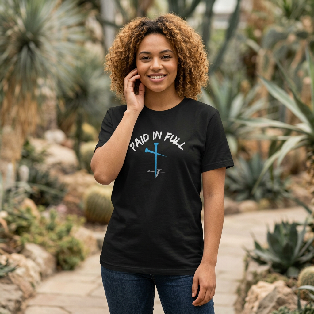 Paid In Full Christian Cross Graphic Tee