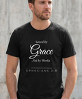 Saved by Grace, Not by Works  Ephesians 2:8 Christian T-Shirt  Comfort Colors 1717 Faith Tee