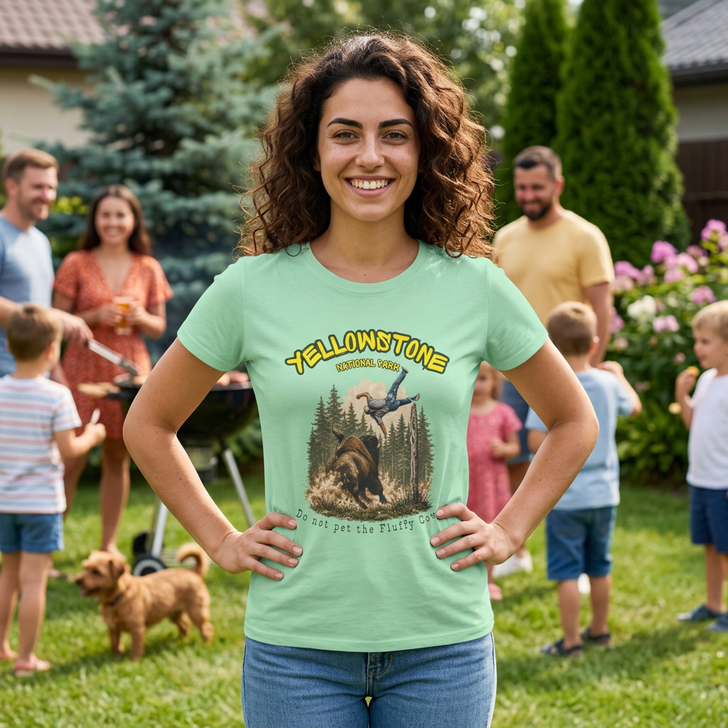 Yellowstone National Park Funny Bison T-Shirt | Do Not Pet the Fluffy Cows | National Park Humor Tee | Wildlife Safety Shirt | Tourist Gift