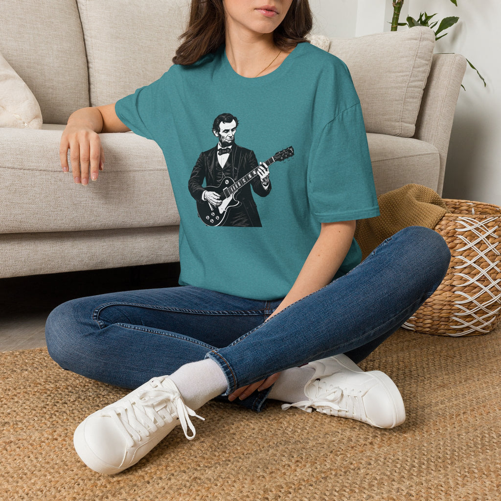 250 Years Rocking Liberty – Abraham Lincoln Guitar T-Shirt
