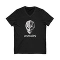 Patience Visitor Alien Face Graphic V Neck T Shirt