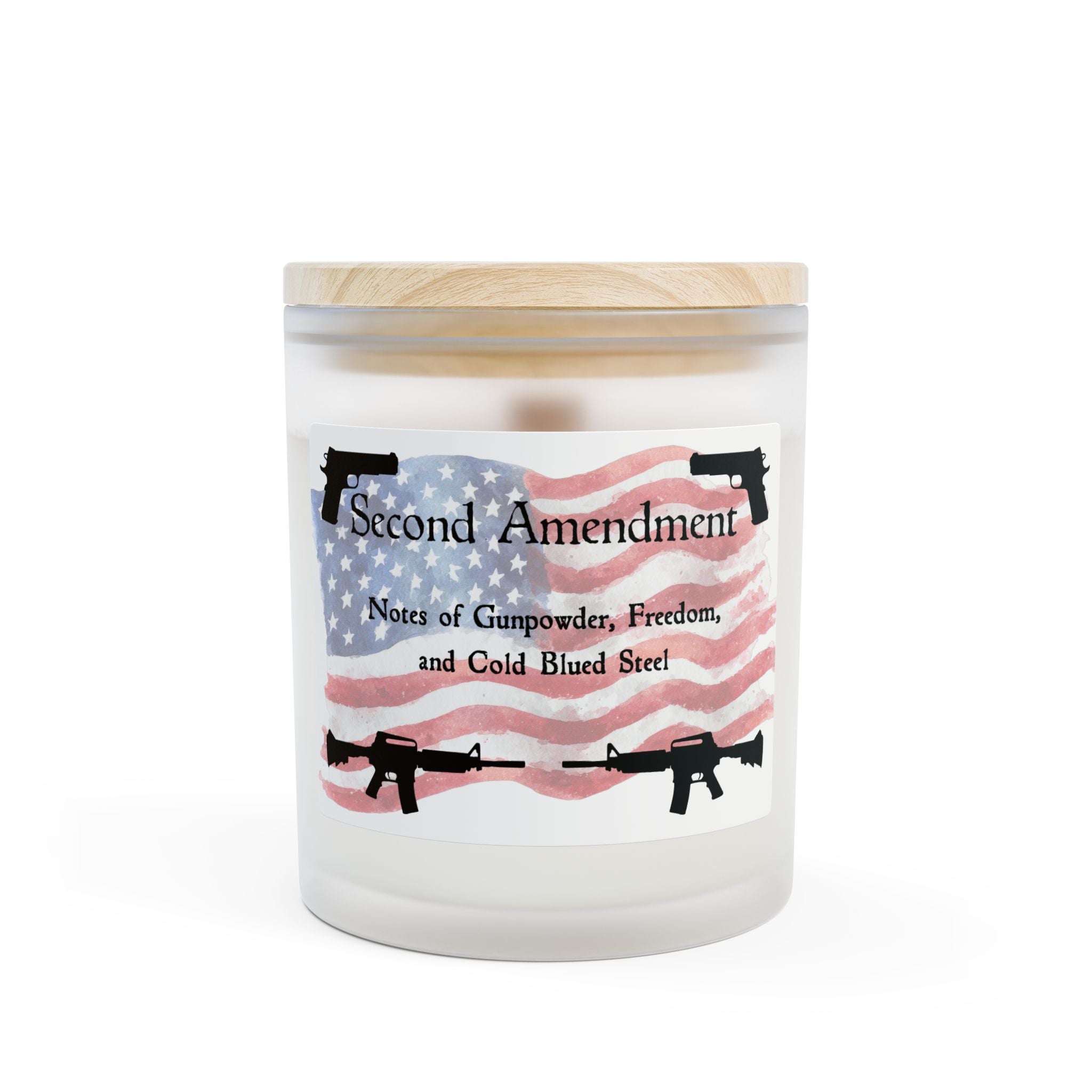 Second Amendment Candle – Funny Conservative Gag Gift | Fraser Fir Wooden Wick Candle | Patriotic Gift for Him, Dad, Veterans