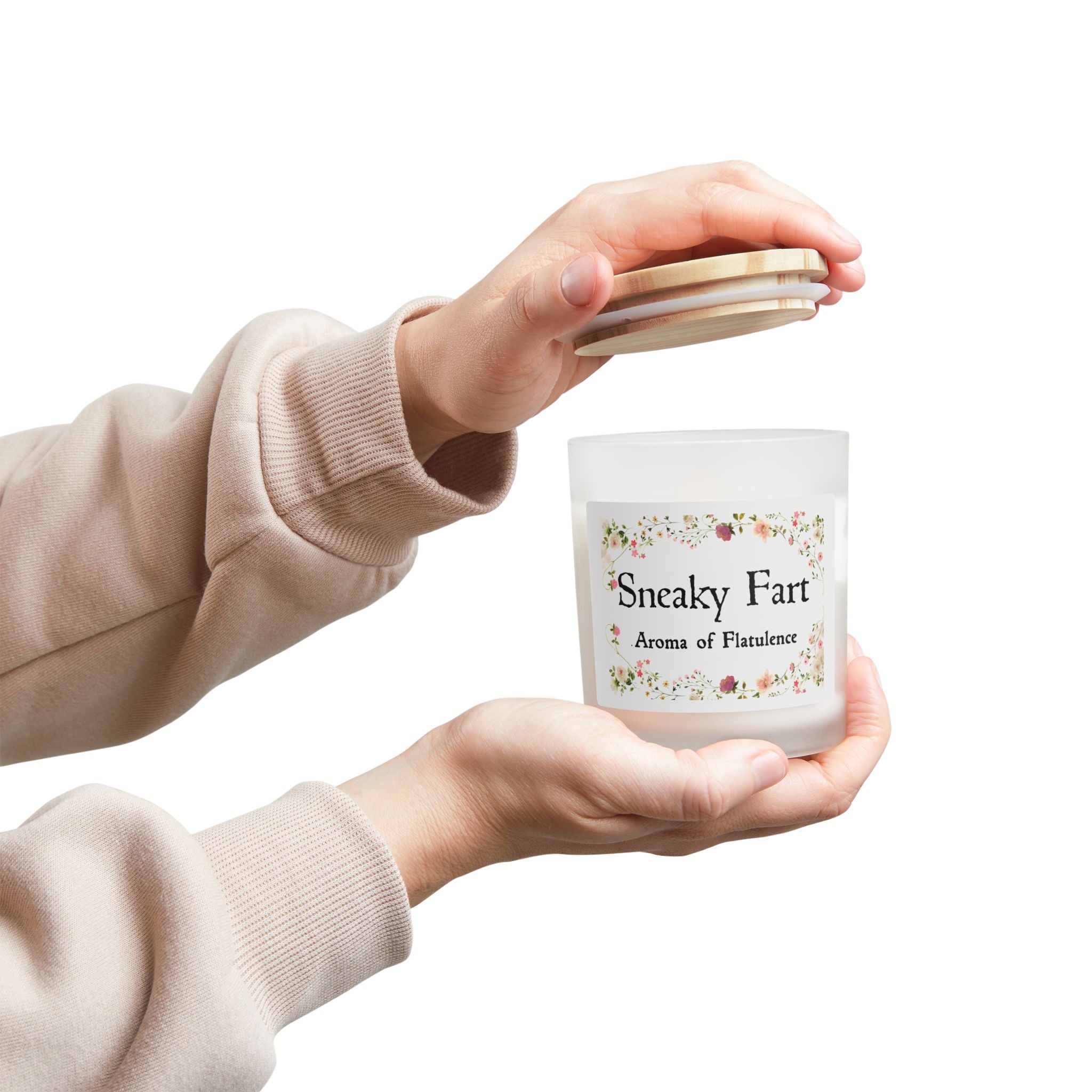 Sneaky Fart Candle – Funny Gag Gift | Blackberry Vanilla Wooden Wick Candle | Coconut Soy Wax for White Elephant & Birthdays