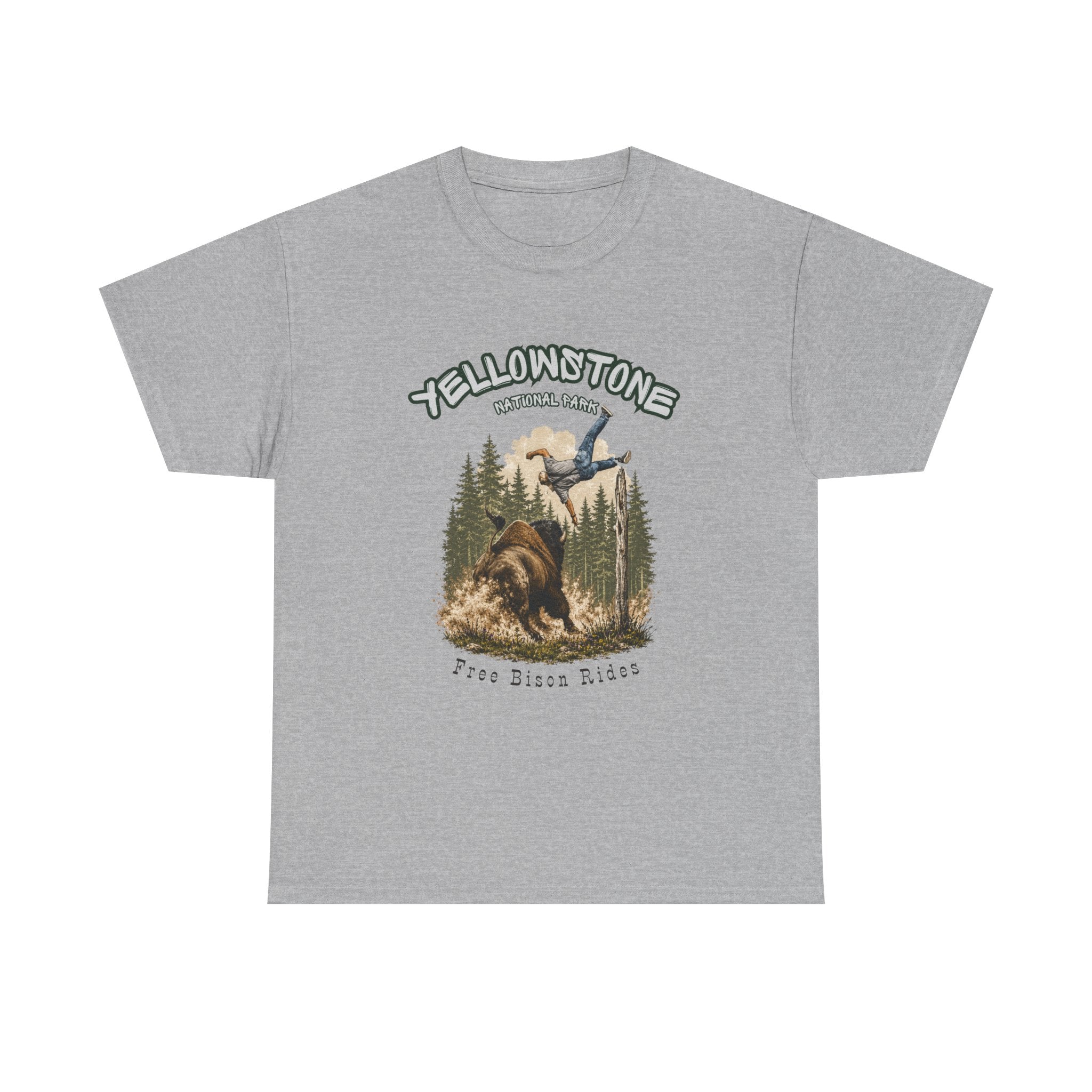 Yellowstone Free Bison Rides T-Shirt | Funny National Park Buffalo Tee