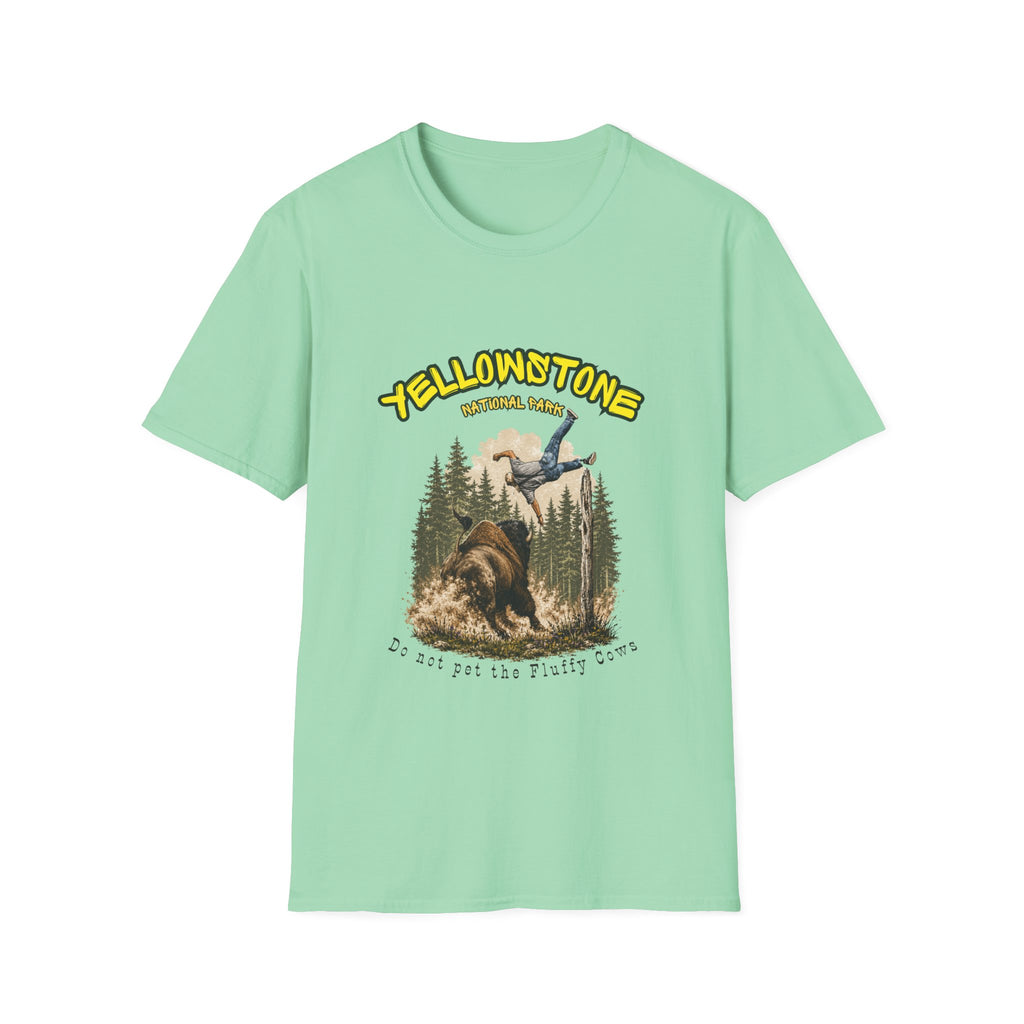 Yellowstone National Park Funny Bison T-Shirt | Do Not Pet the Fluffy Cows | National Park Humor Tee | Wildlife Safety Shirt | Tourist Gift