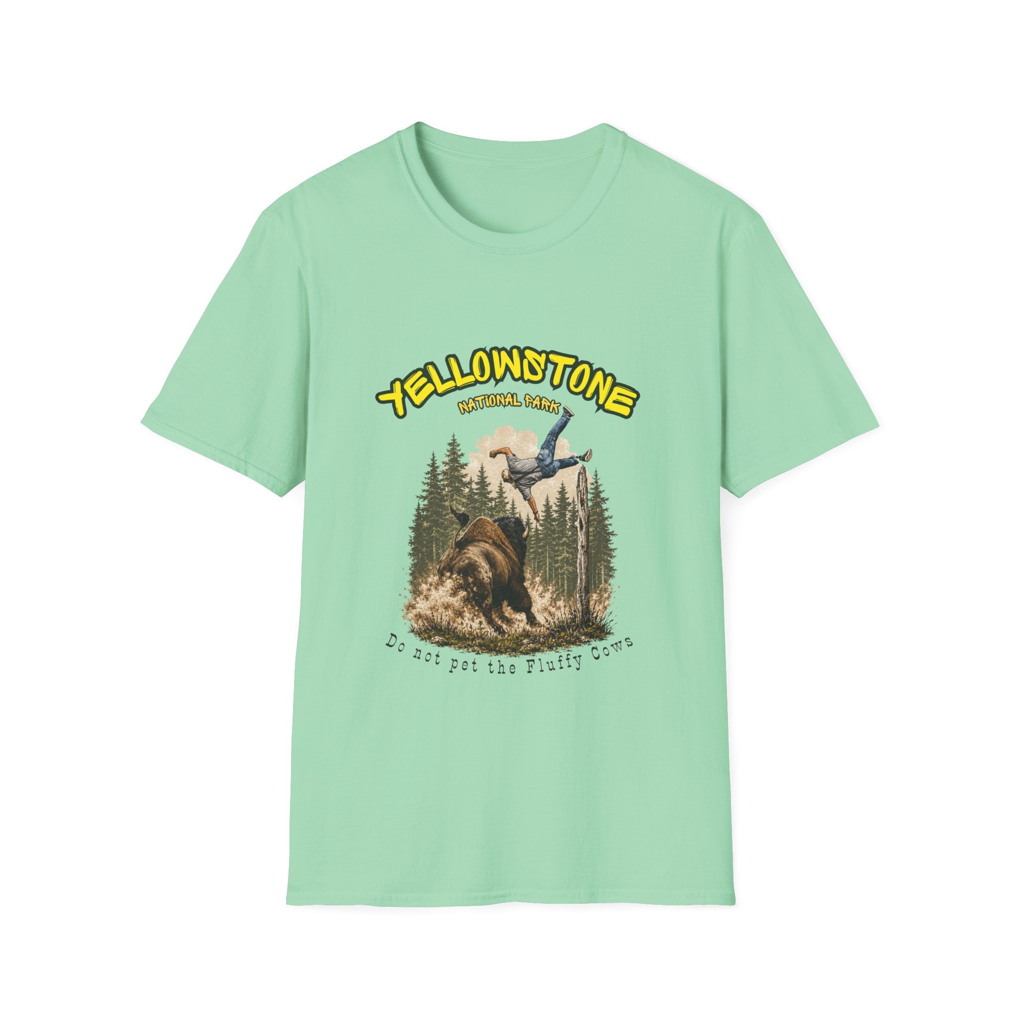 Yellowstone National Park Funny Bison T-Shirt | Do Not Pet the Fluffy Cows | National Park Humor Tee | Wildlife Safety Shirt | Tourist Gift