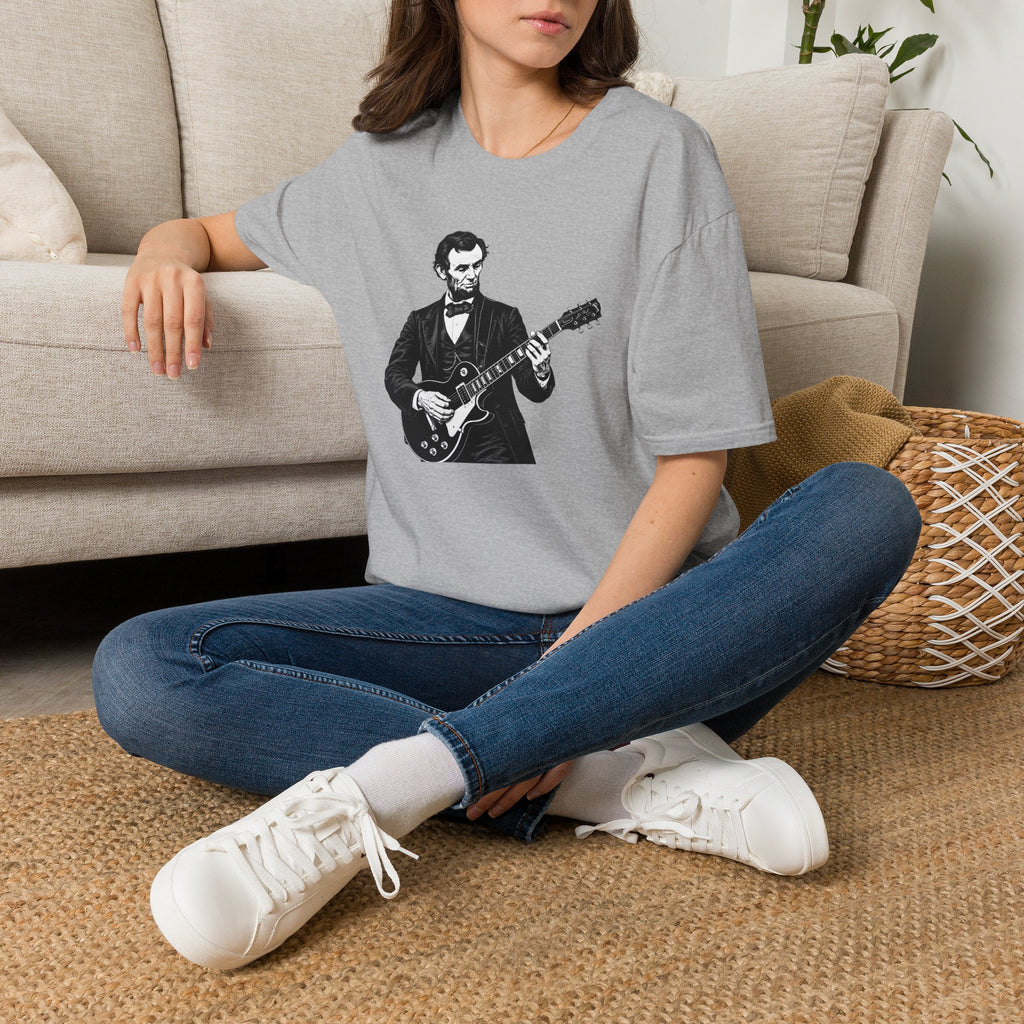 250 Years Rocking Liberty – Abraham Lincoln Guitar T-Shirt