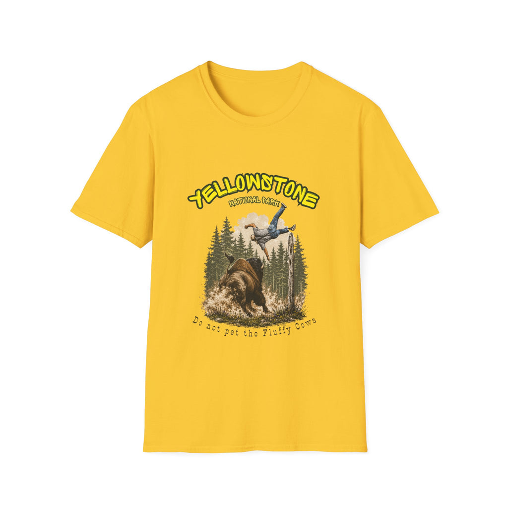 Yellowstone National Park Funny Bison T-Shirt | Do Not Pet the Fluffy Cows | National Park Humor Tee | Wildlife Safety Shirt | Tourist Gift