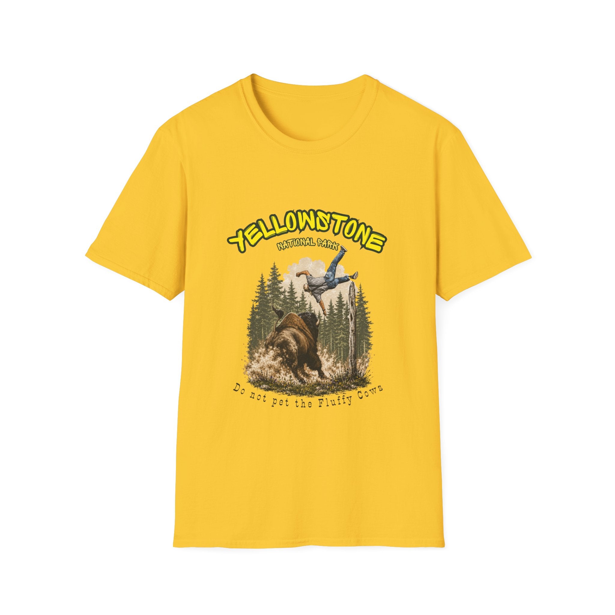 Yellowstone National Park Funny Bison T-Shirt | Do Not Pet the Fluffy Cows | National Park Humor Tee | Wildlife Safety Shirt | Tourist Gift