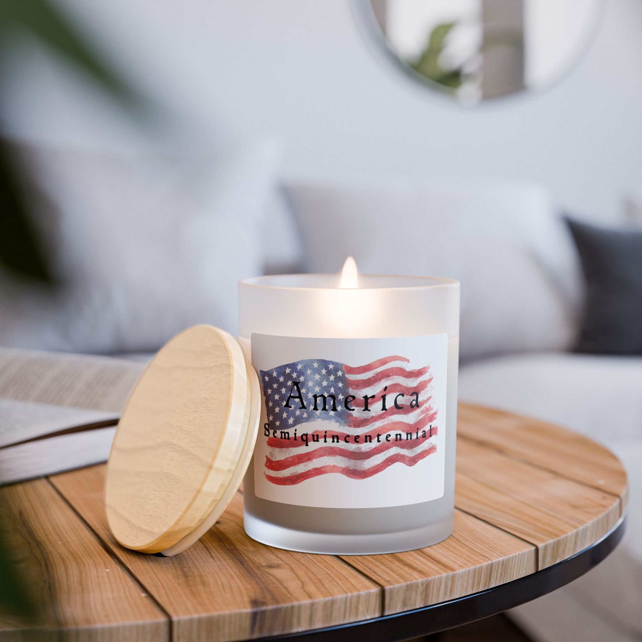 America Semi quincentennial Candle – Patriotic 250th Anniversary Gift | Vanilla Wooden Wick Candle | July 4th 1776–2026 Keepsake