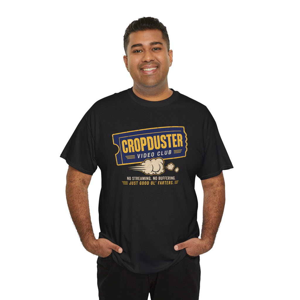 Cropduster Video Club Shirt – Funny Retro 80s 90s Fart Humor Tee