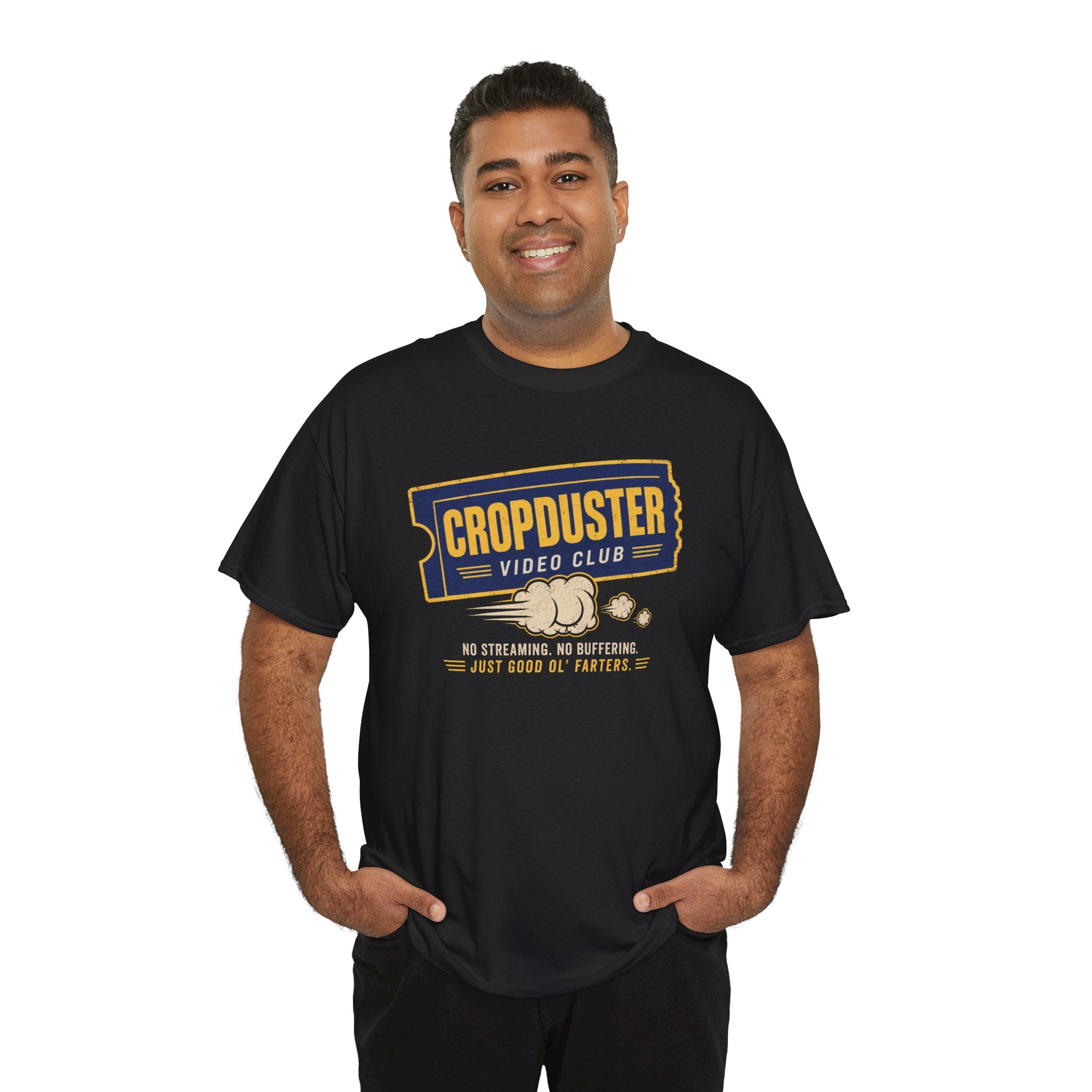 Cropduster Video Club Shirt – Funny Retro 80s 90s Fart Humor Tee