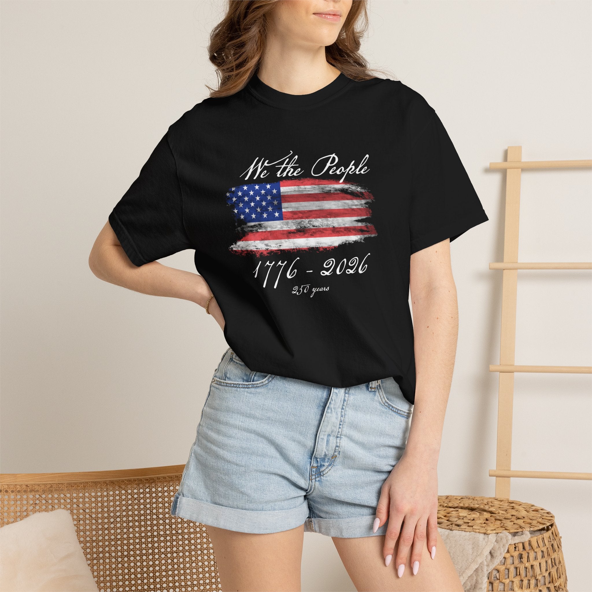 We The People 1776-2026 American Flag T-Shirt | Unisex | 250 Years Semiquincentennial Patriotic Tee | Comfort Colors 1717