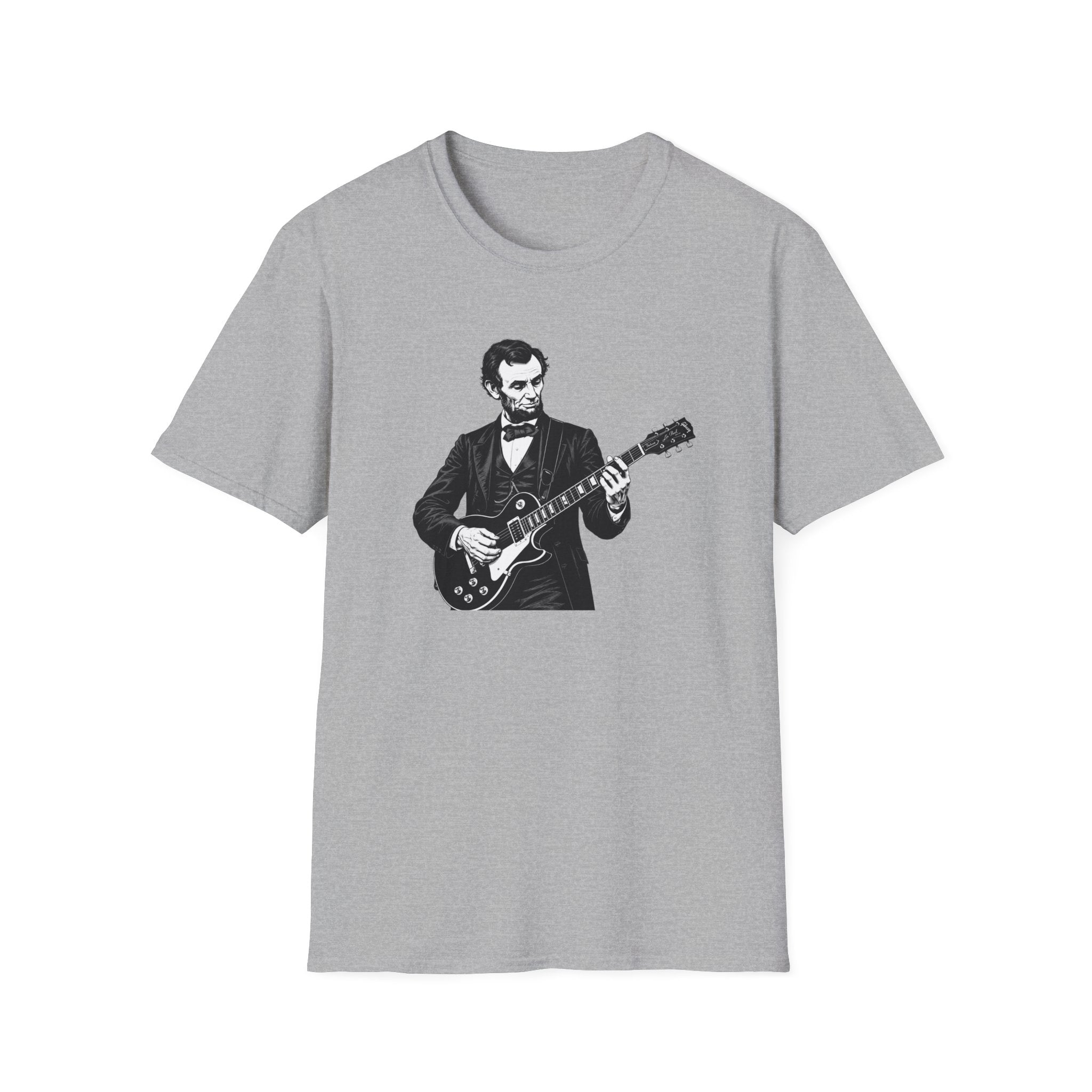 250 Years Rocking Liberty – Abraham Lincoln Guitar T-Shirt