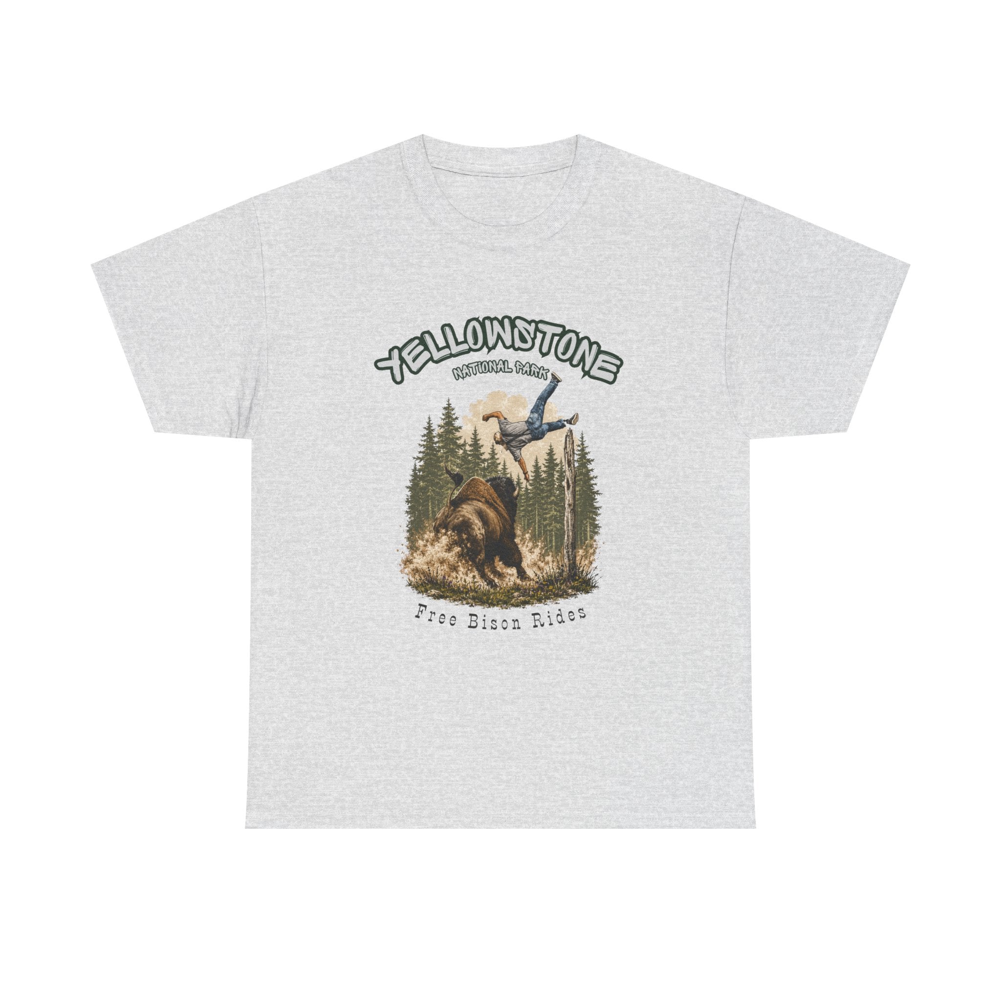 Yellowstone Free Bison Rides T-Shirt | Funny National Park Buffalo Tee