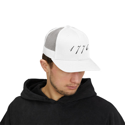 1776 Snapback Trucker Cap | Patriotic Hat | America 250th Anniversary | Founding Era Script | Fourth of July Gift