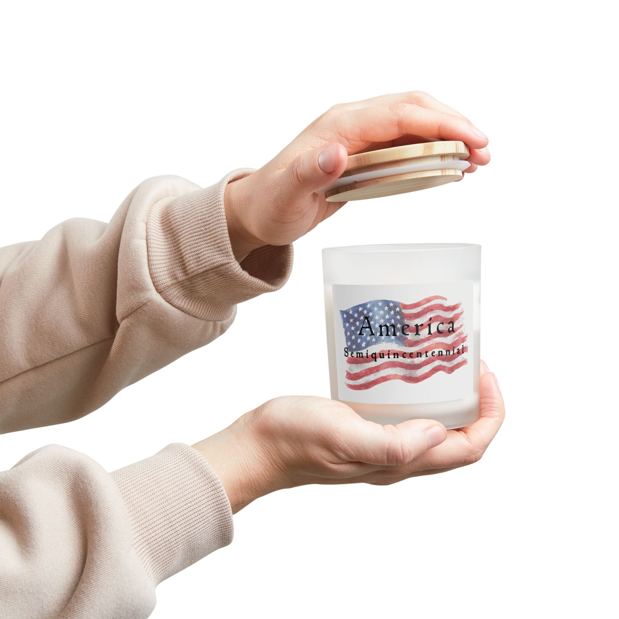 America Semi quincentennial Candle – Patriotic 250th Anniversary Gift | Vanilla Wooden Wick Candle | July 4th 1776–2026 Keepsake