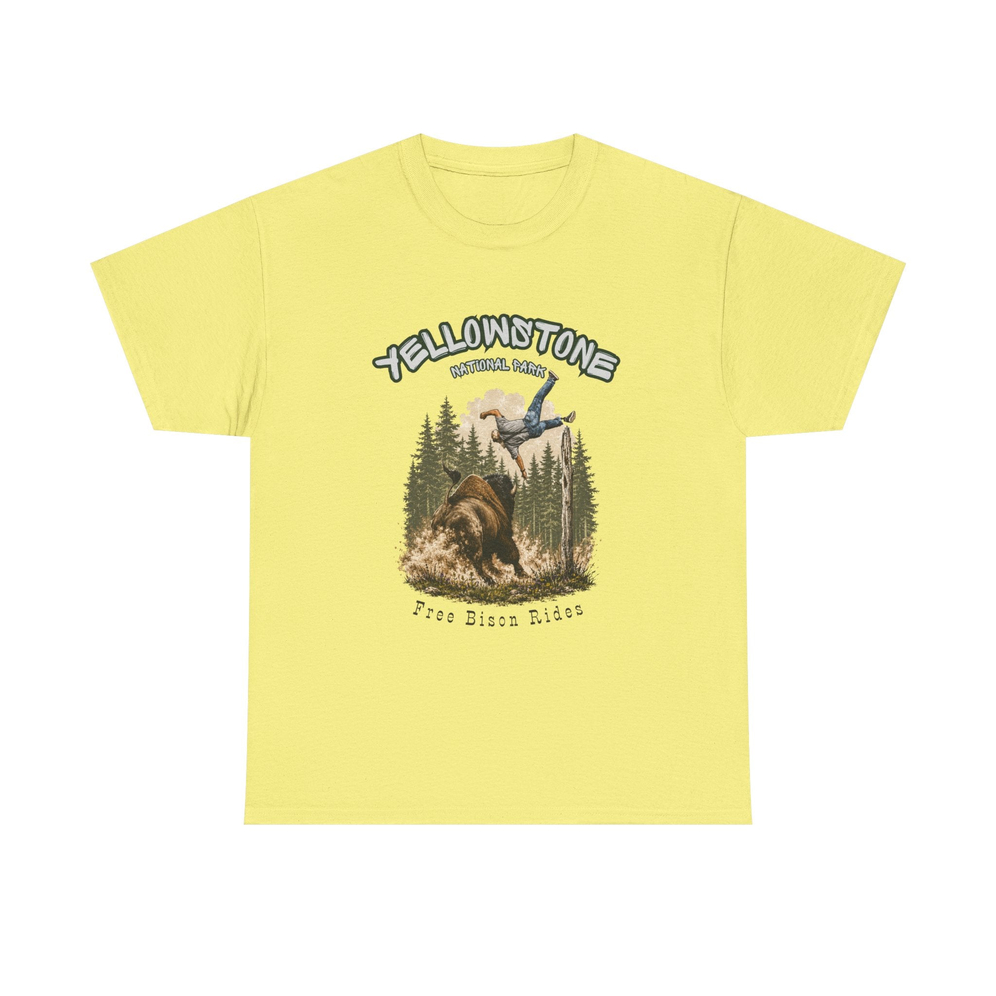 Yellowstone Free Bison Rides T-Shirt | Funny National Park Buffalo Tee