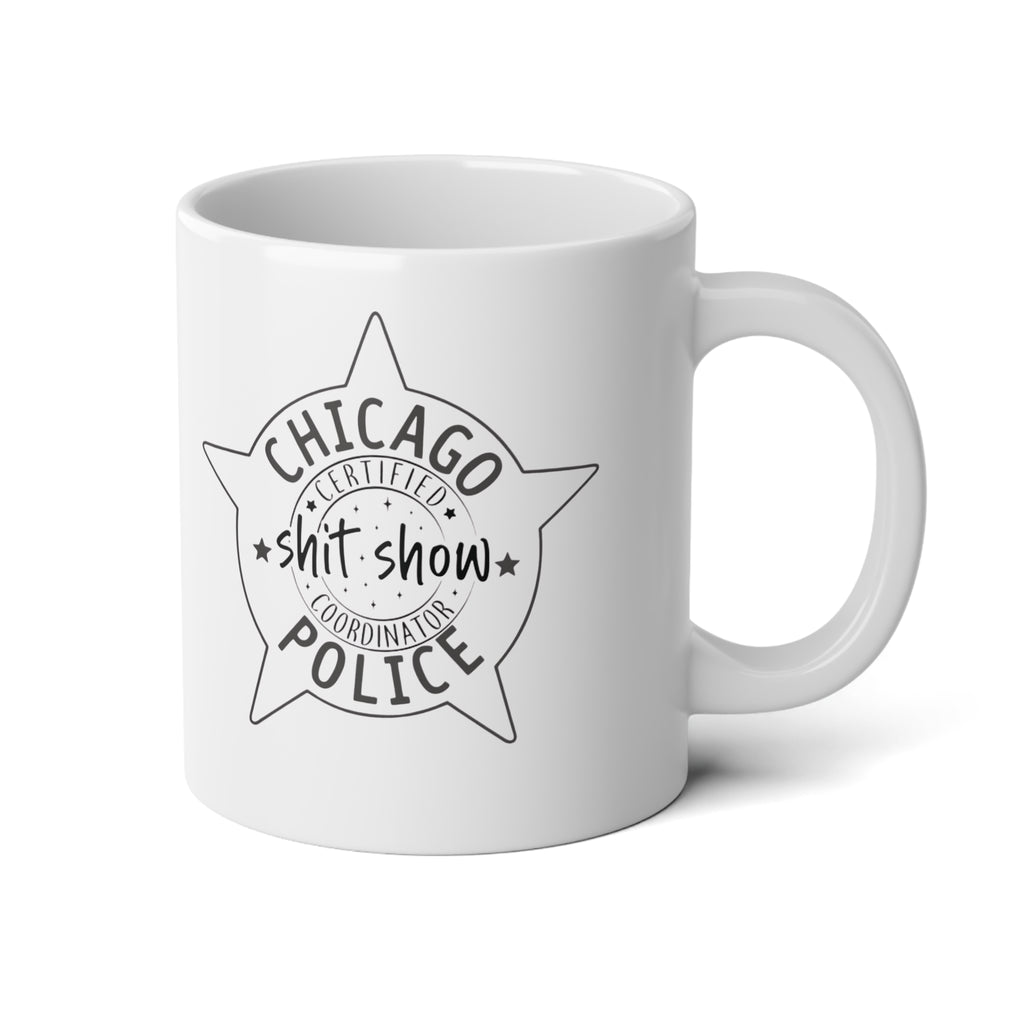 Chicago Police Gift Mug Big Boy Jumbo Mug, 20oz Coffee pot drainer