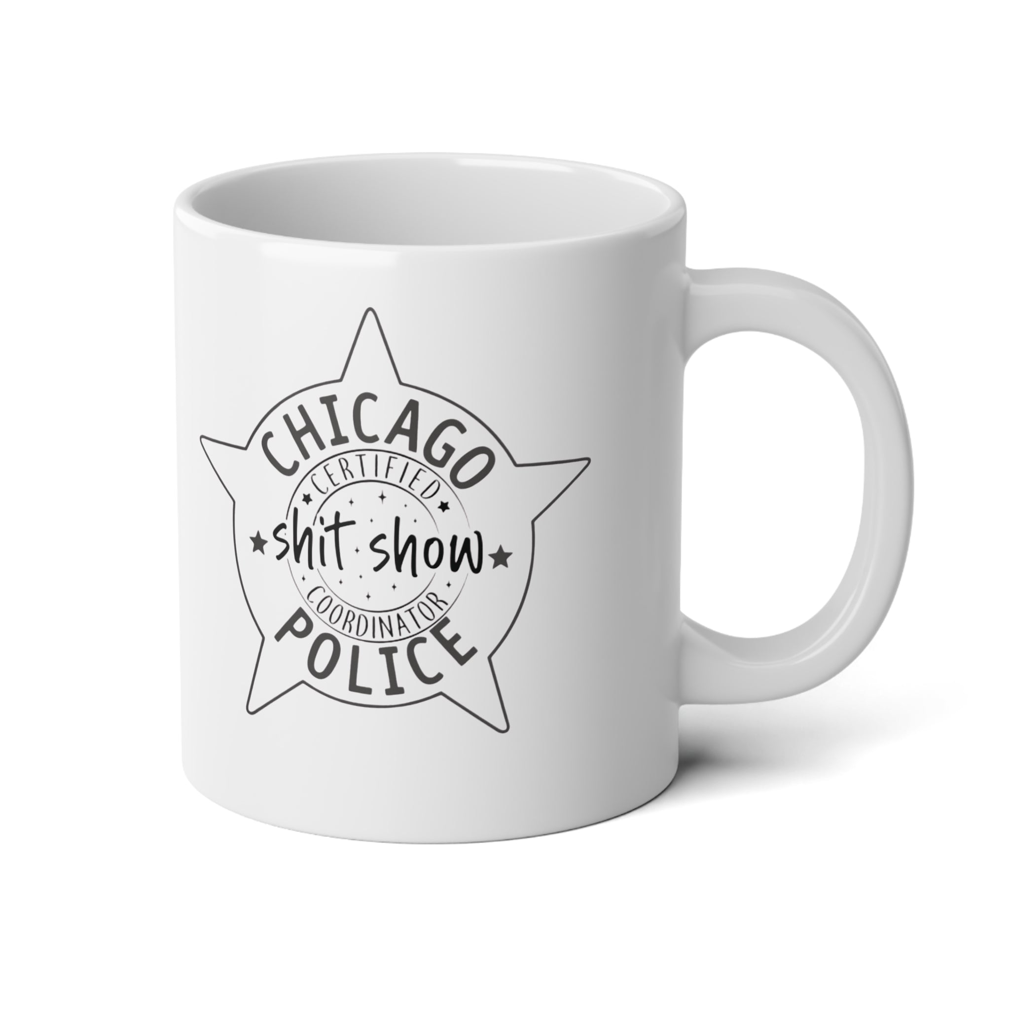 Chicago Police Gift Mug Big Boy Jumbo Mug, 20oz Coffee pot drainer